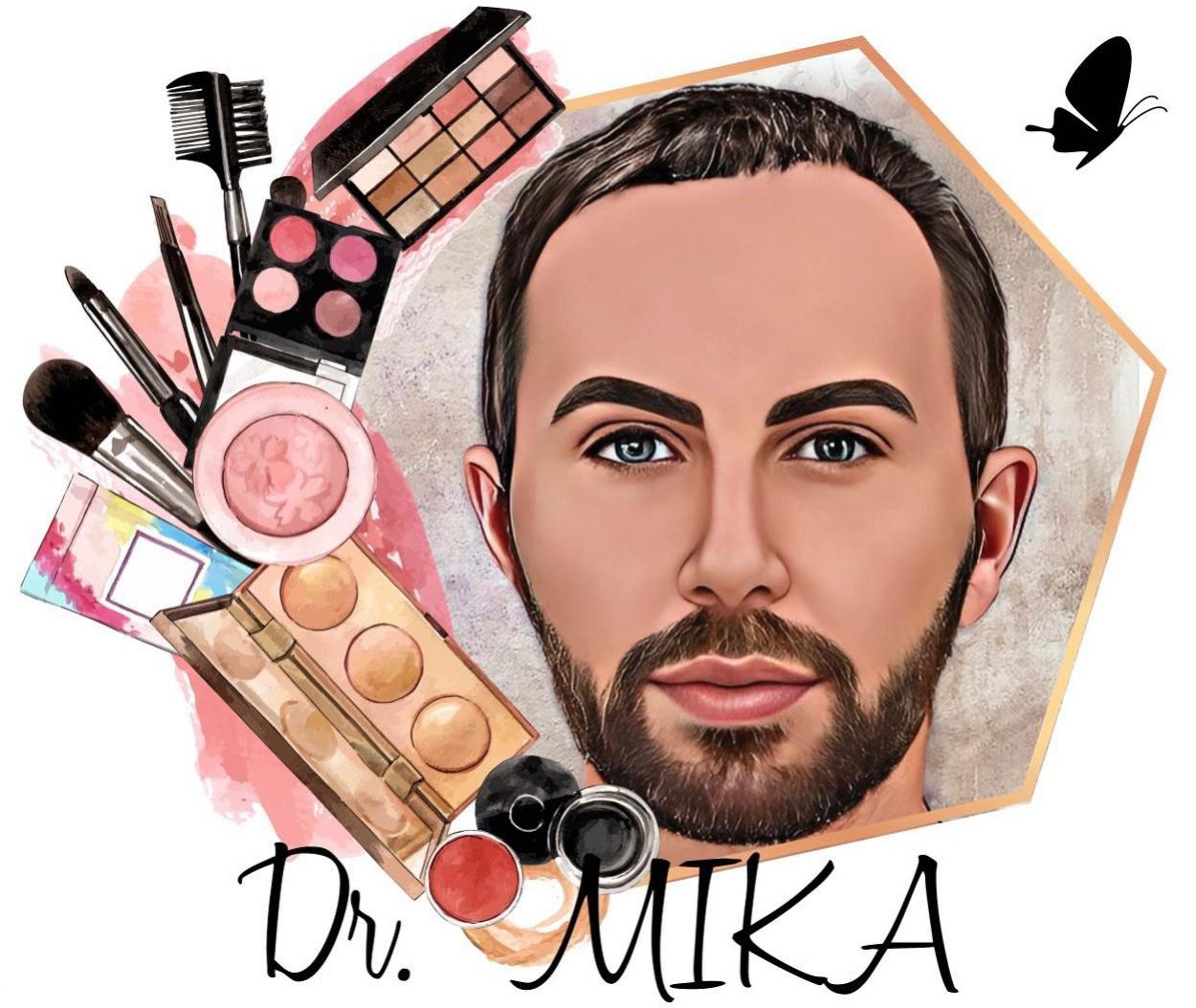 logo dr mika, Maquilleur et coiffeur spécialisé mariages, défilés et shootings de mode à Bordeaux.